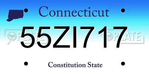 55ZI717 Connecticut License Plate