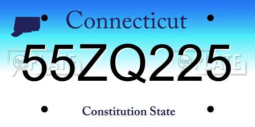 55ZQ225 Connecticut License Plate