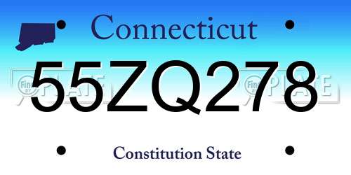 55ZQ278 Connecticut License Plate