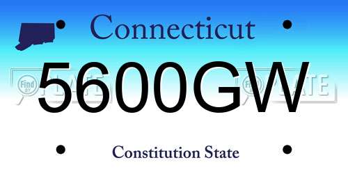 5600GW Connecticut License Plate