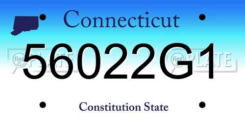56022G1 Connecticut License Plate