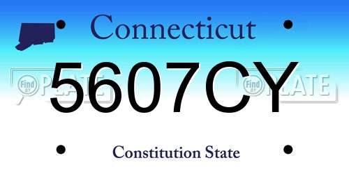 5607CY Connecticut License Plate