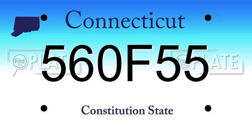 560F55 Connecticut License Plate