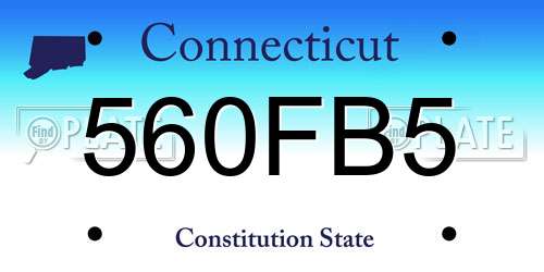 560FB5 Connecticut License Plate