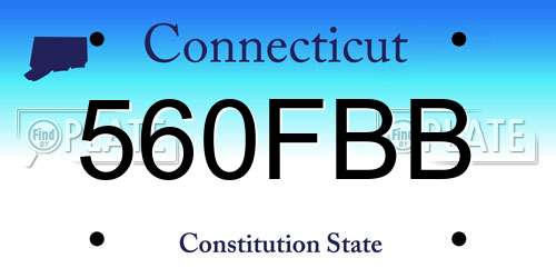560FBB Connecticut License Plate