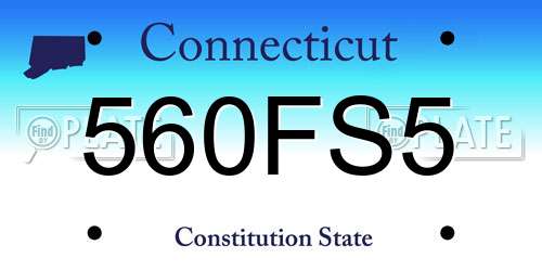 560FS5 Connecticut License Plate