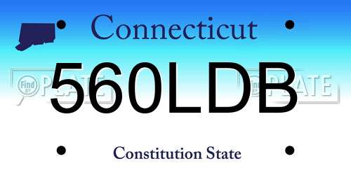 560LDB Connecticut License Plate