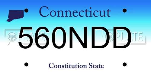560NDD Connecticut License Plate