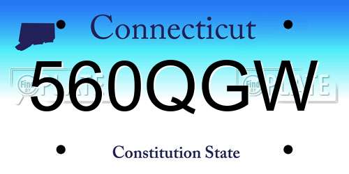 560QGW Connecticut License Plate