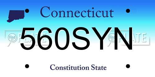 560SYN Connecticut License Plate