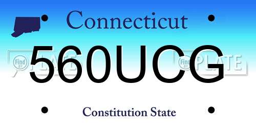 560UCG Connecticut License Plate