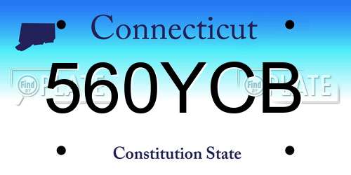 560YCB Connecticut License Plate