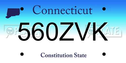 560ZVK Connecticut License Plate