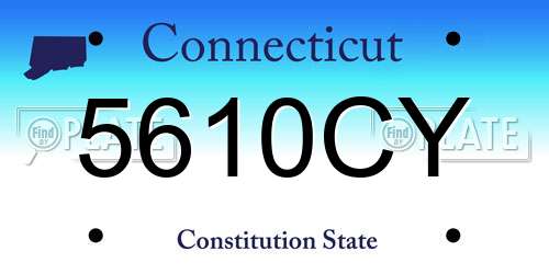 5610CY Connecticut License Plate