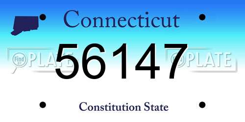 56147 Connecticut License Plate