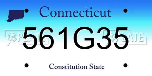 561G35 Connecticut License Plate