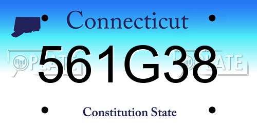 561G38 Connecticut License Plate