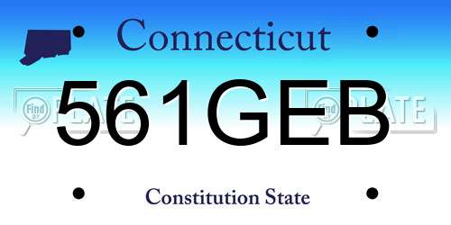 561GEB Connecticut License Plate
