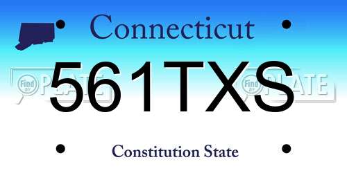 561TXS Connecticut License Plate