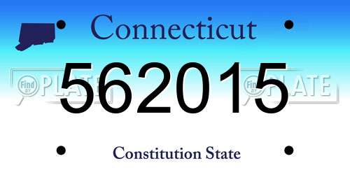 562015 Connecticut License Plate