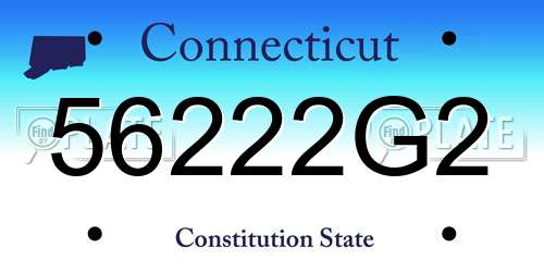 56222G2 Connecticut License Plate