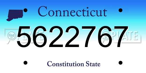 5622767 Connecticut License Plate