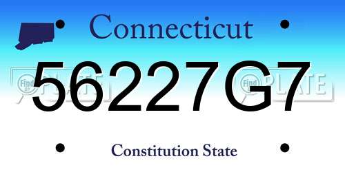 56227G7 Connecticut License Plate