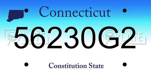 56230G2 Connecticut License Plate