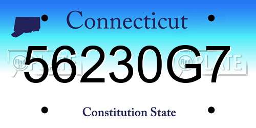 56230G7 Connecticut License Plate