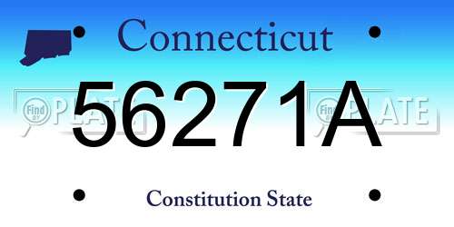 56271A Connecticut License Plate