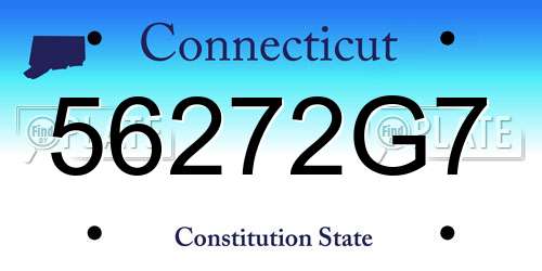 56272G7 Connecticut License Plate