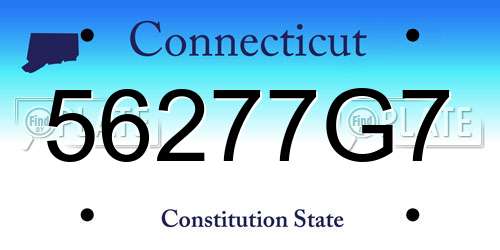 56277G7 Connecticut License Plate