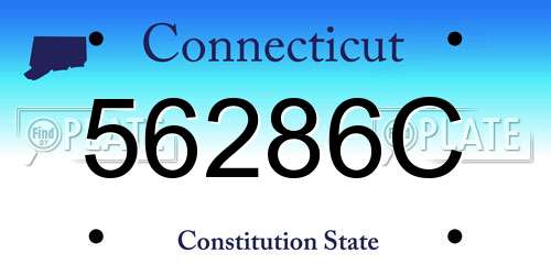 56286C Connecticut License Plate