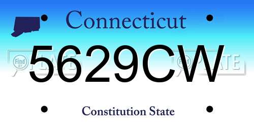 5629CW Connecticut License Plate