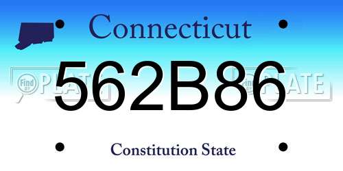562B86 Connecticut License Plate
