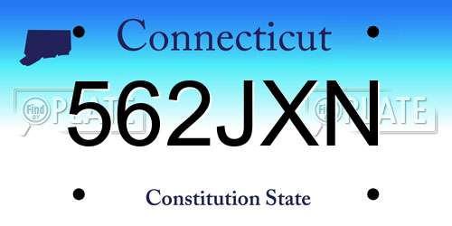 562JXN Connecticut License Plate