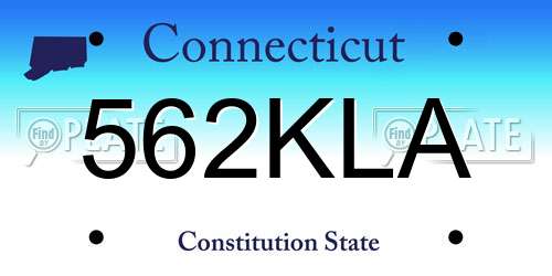 562KLA Connecticut License Plate