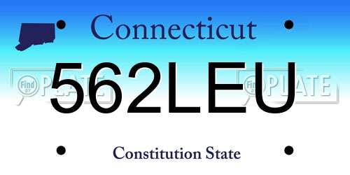 562LEU Connecticut License Plate