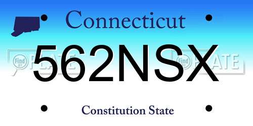 562NSX Connecticut License Plate