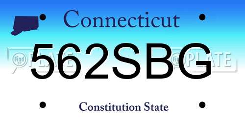 562SBG Connecticut License Plate