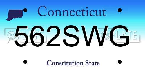 562SWG Connecticut License Plate