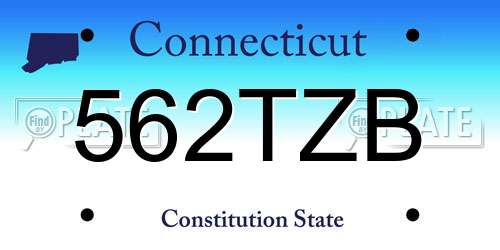 562TZB Connecticut License Plate