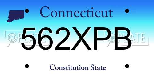 562XPB Connecticut License Plate
