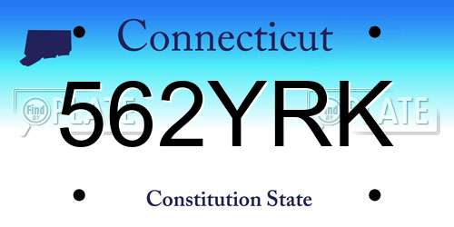 562YRK Connecticut License Plate