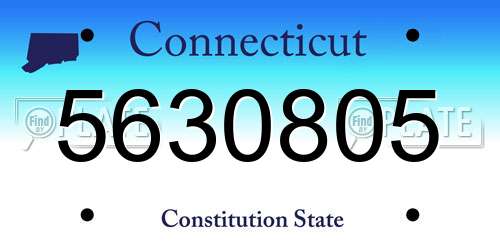 5630805 Connecticut License Plate
