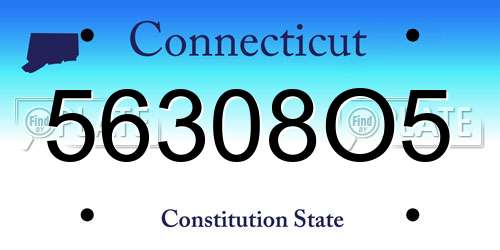 56308O5 Connecticut License Plate