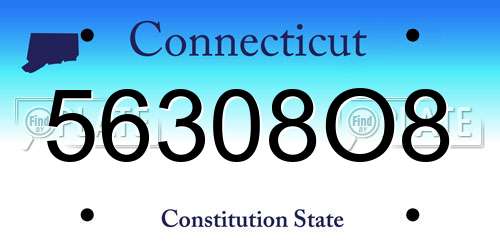 56308O8 Connecticut License Plate