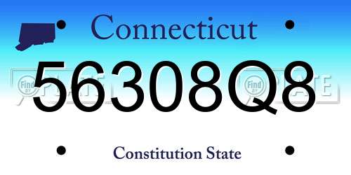 56308Q8 Connecticut License Plate
