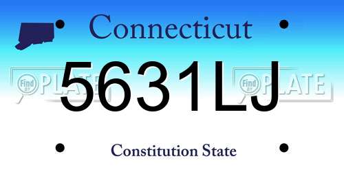 5631LJ Connecticut License Plate