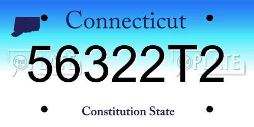 56322T2 Connecticut License Plate